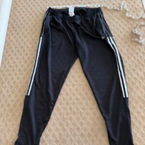 adidas Tiro Black Women's Track Pants XL Zip Pocket Tapered Leg